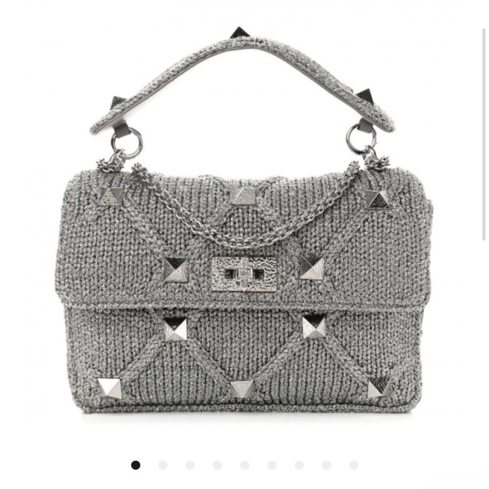 Valentino Garavani Silver Rockstud Shoulder Bag